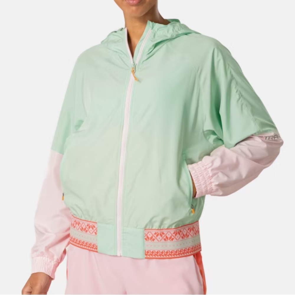 Kari Traa Silje Jacket Light Green Rain Windbreaker Zip Up Gorpcore Medium
